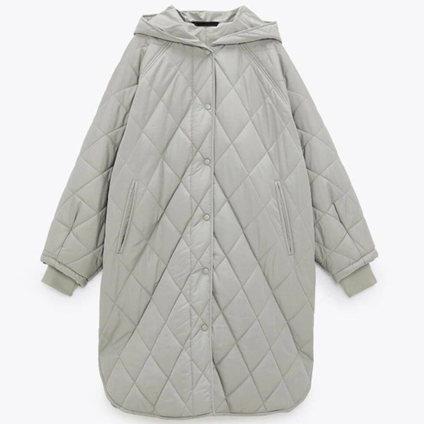 Giacca invernale oversize da donna P2202 grigio M