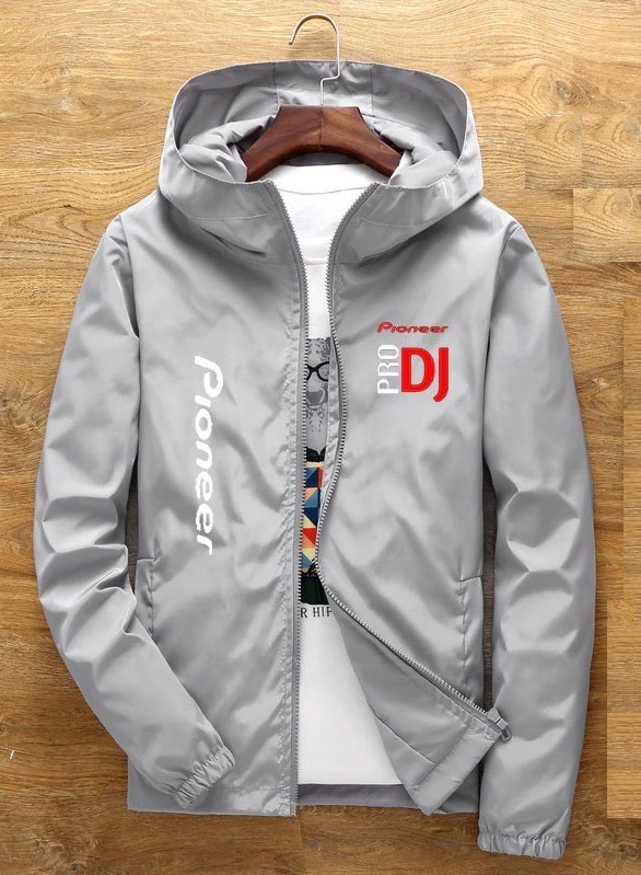 Giacca primaverile da uomo con cappuccio grigio M 1