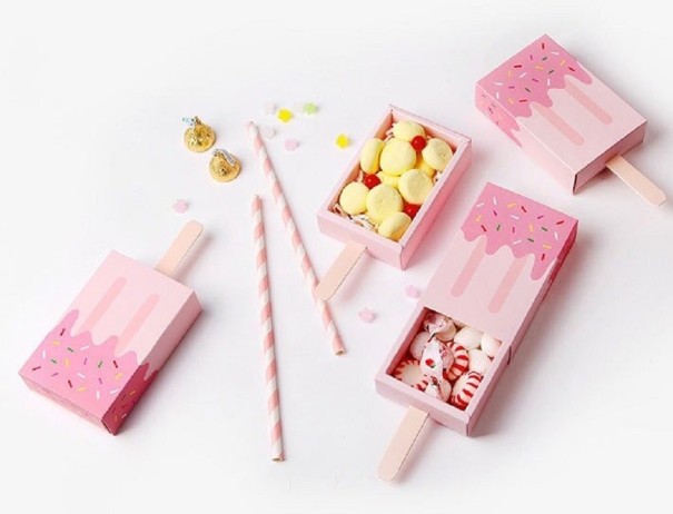 Gift Box in the Shape of an Ice Lolly 10 pcs pink