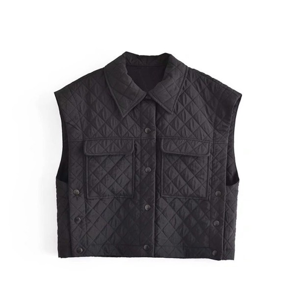 Gilet corto da donna nero P2271 M