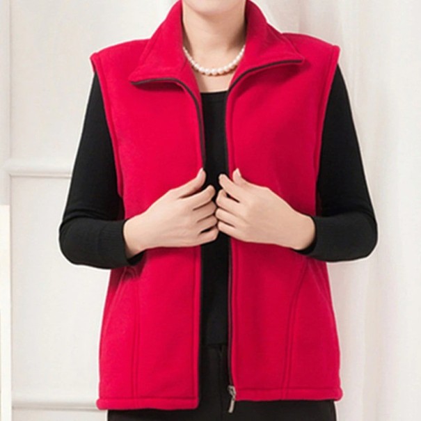 Gilet d'automne pour femmes P1346 rouge 3XL