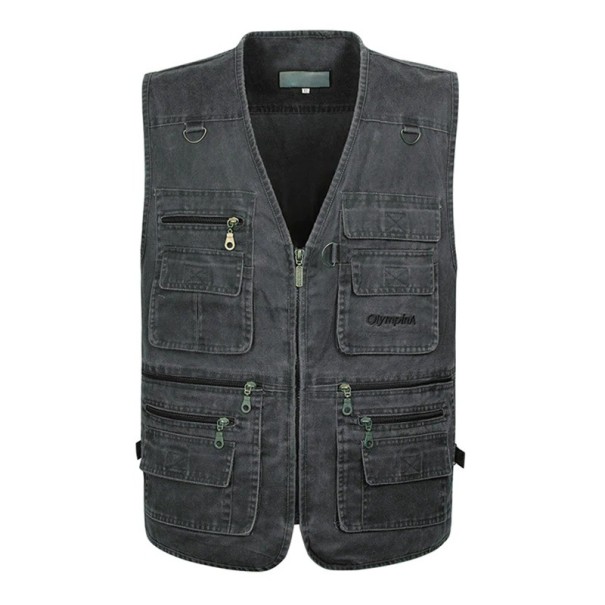 Gilet da Uomo con Tasche A1805 grigio XL