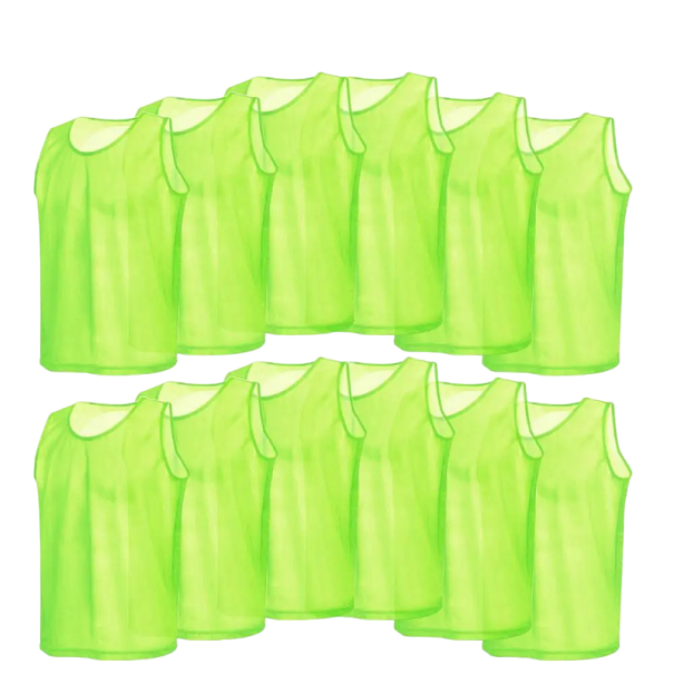 Gilet de distinction coloré pour le sport Ensemble de maillots de distinction Maillot de sport pour adultes 12 pcs vert