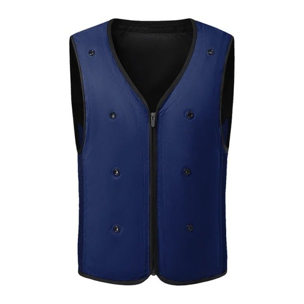 Gilet de refroidissement pour homme à zip en polyester léger fonctionnel sans manches pour le travail, le sport et les séjours par temps chaud bleu XS