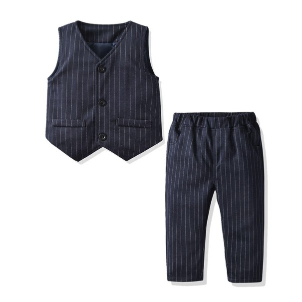 Gilet e pantaloni per bambino B1369 blu scuro 6