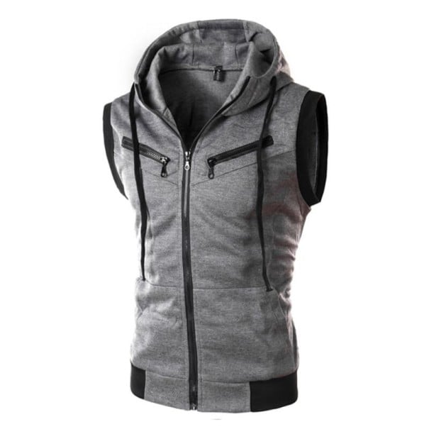 Gilet en coton pour homme J2039 gris foncé XL