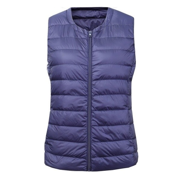 Gilet en duvet pour femmes P1363 bleu foncé XXL