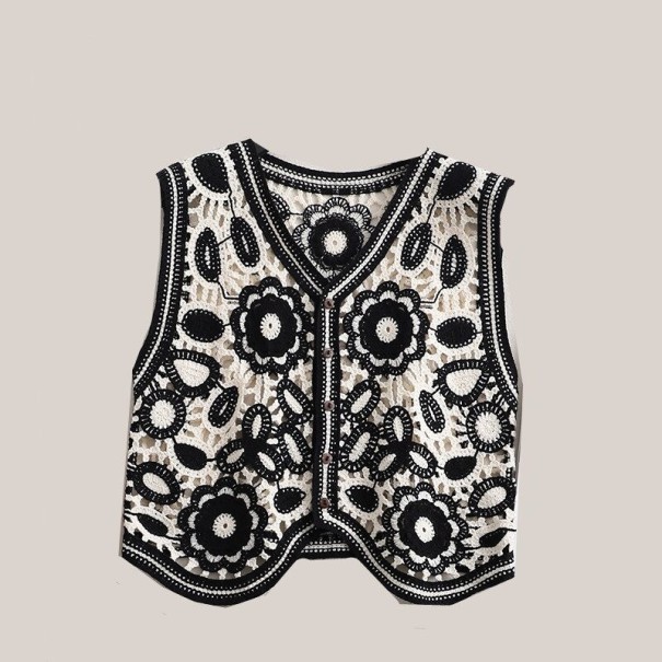 Gilet en tricot pour femmes P1950 noir