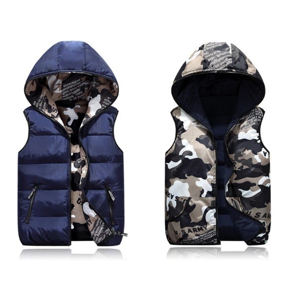 Gilet reversibile per bambini J3022 blu 16