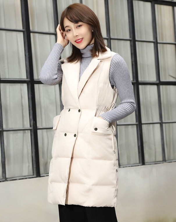 Gilet trapuntato da donna P1964 crema M