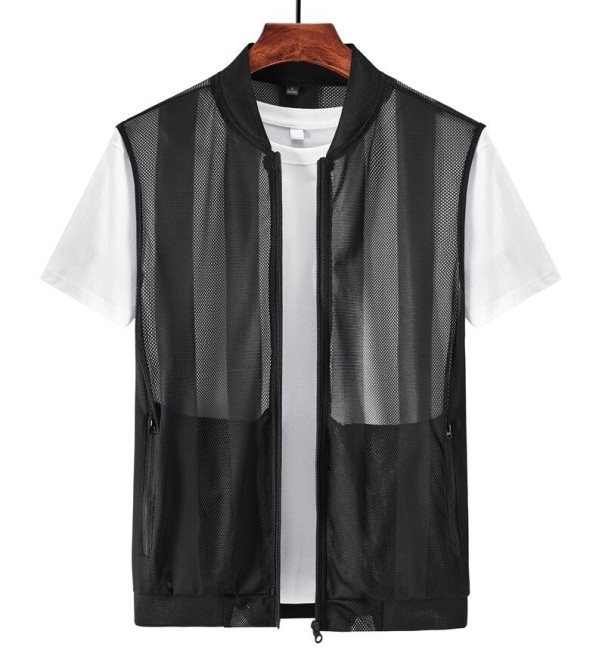 Gilet trasparente da uomo nero S