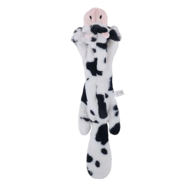 Giocattolo di peluche sonoro per cani 45 cm Mucca senza imbottitura Giocattolo interattivo resistente Giocattolo sonoro da mordere Giocattolo morbido per cani 1