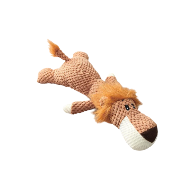 Giocattolo di peluche sonoro per cani a forma di leone 36 cm giocattolo interattivo resistente da masticare in poliestere e cotone per cani piccoli e medi 1
