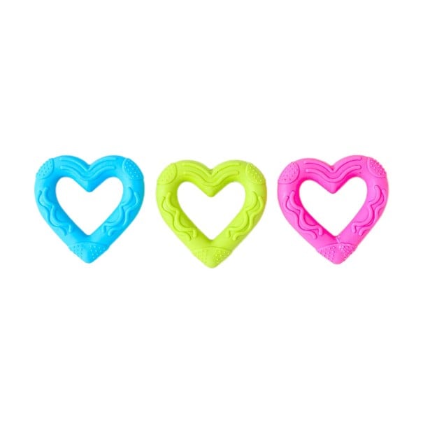 Giocattolo per cani in gomma a forma di cuore con sporgenze massaggianti, allenamento, masticazione, pulizia dei denti. Colore casuale: rosa 1