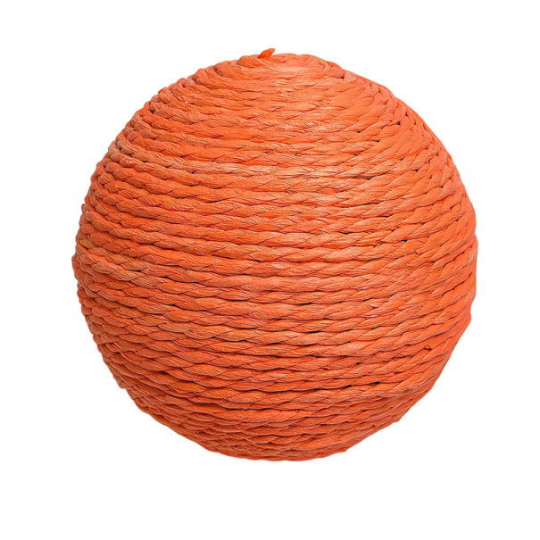 Giocattolo per gatti 10 cm Palla in sisal Giocattolo naturale in sisal per gatti Palla resistente per giocare e graffiare Giocattolo stimolante per gatti arancione