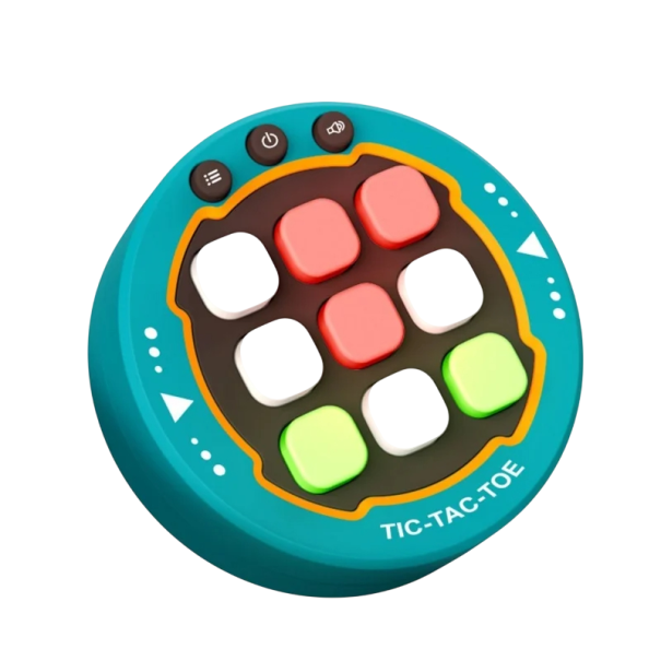 Gioco elettronico del tris con pulsanti 7,3 cm Gioco logico interattivo per bambini e adulti Versione da viaggio Segnalazione sonora Display LED verde