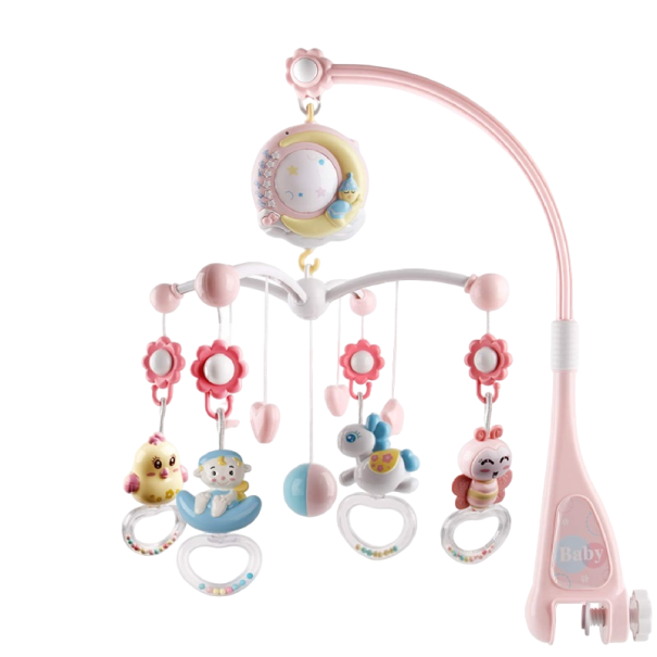 Giostrina da lettino con telecomando rosa chiaro