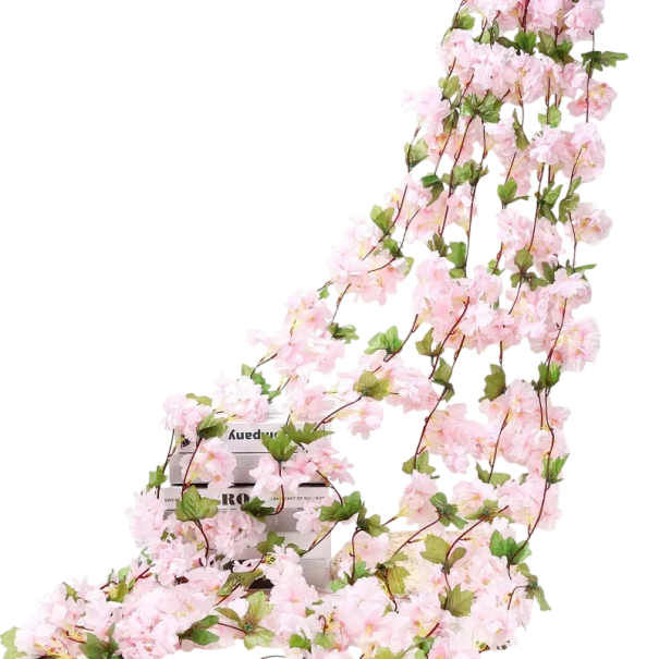 Girlanda artificial suspensa decorativa de flores 230 cm multicolorida para casamento parede pérgula varanda terraço interior rosa claro