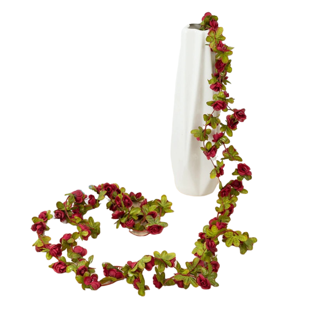 Girlanda con rose artificiali 2,5 m 2