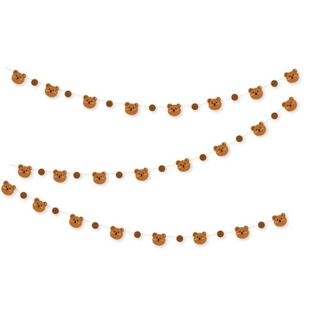 Girlande met teddyberen 2,5 m Hangdecoratie met beren voor een kinderfeestje Verjaardagsgirlande voor de kamer of als feestdecoratie 1