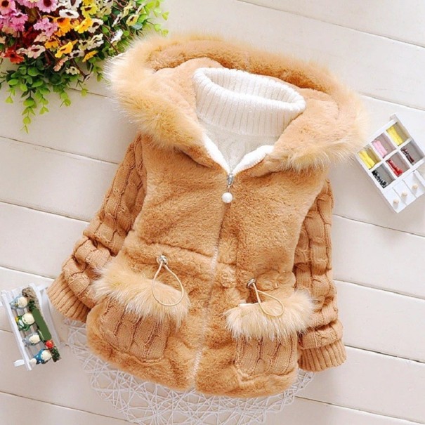 Girls' Coat L1896 light brown 3