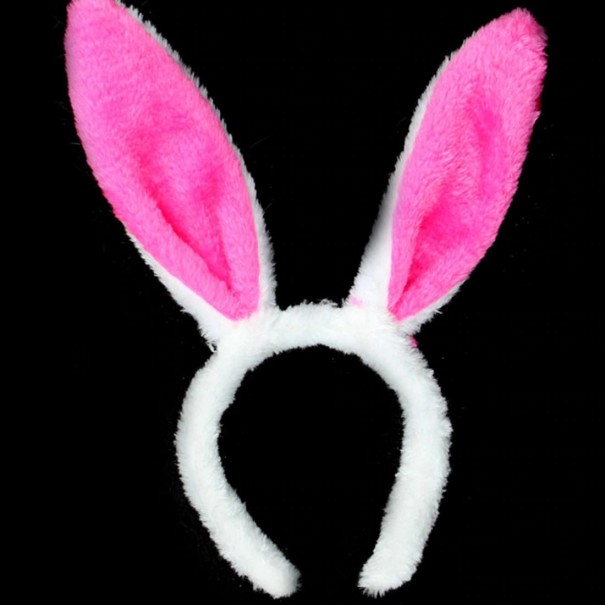 Girls' Headband with Bunny Ears dark pink