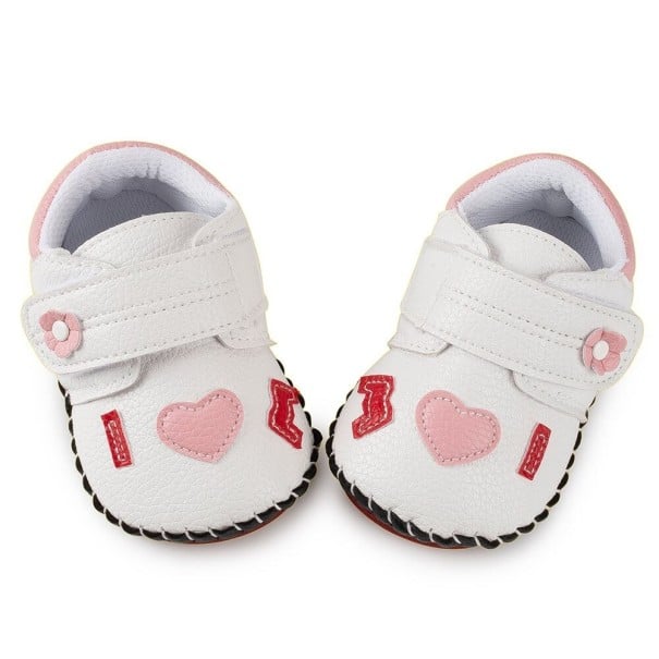 Girls' Leather Booties Design 2 white 6-12 months