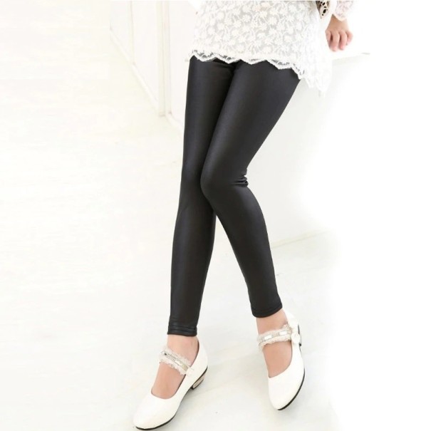 Girls' Leather Leggings T2468 black 6