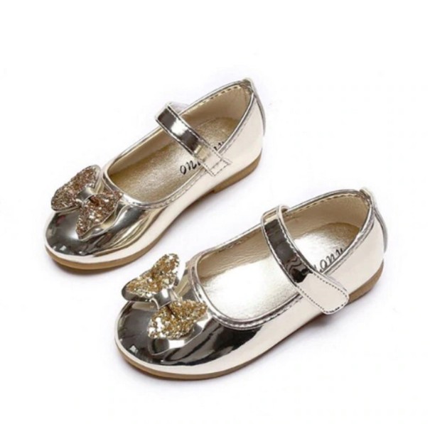 Girls' Patent Ballerinas with Bow gold 33