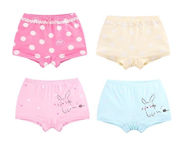 Girls' Printed Briefs - 4 Pack 8 B