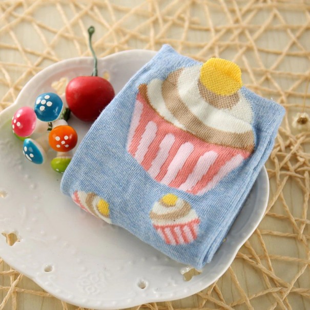 Girls' Socks with Cupcakes blue