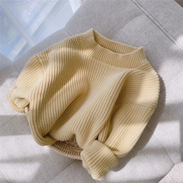 Girls' Sweater L598 light yellow 6-9 months