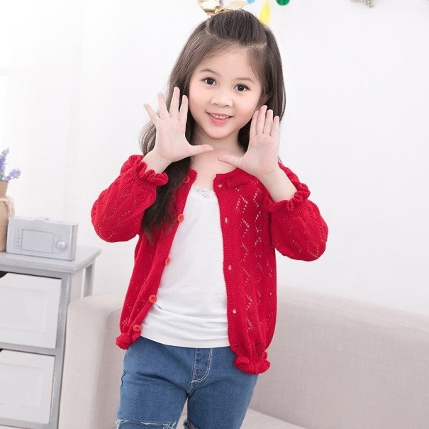 Girls' Sweater L608 red 6