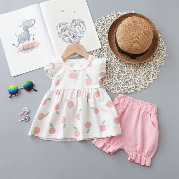 Girls' T-shirt and Shorts L1086 pink 3