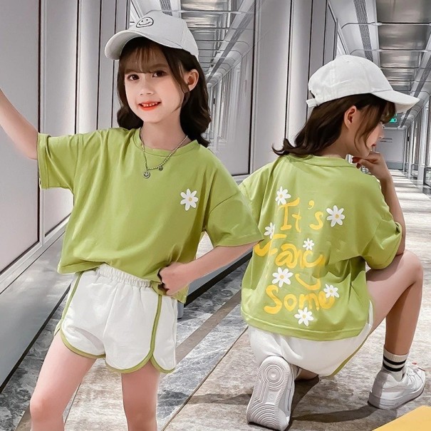 Girls' T-shirt and Shorts L1544 green 8