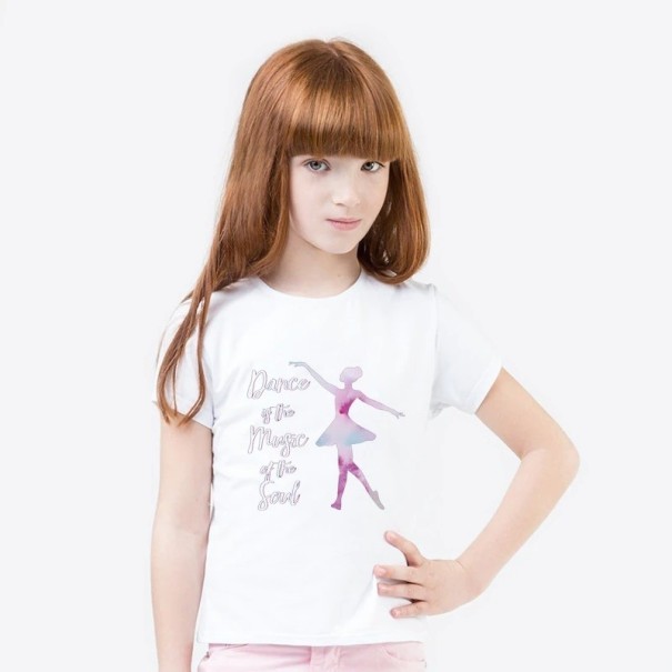 Girls' T-shirt B1582 white 10 E