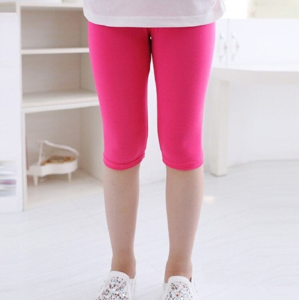 Girls' Three-Quarter Trousers L2282 dark pink 4