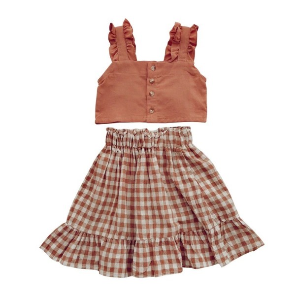 Girls' Vest Top and Skirt L1218 light brown 3
