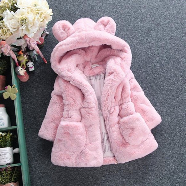 Girls' Winter Fur Coat J2504 pink 6