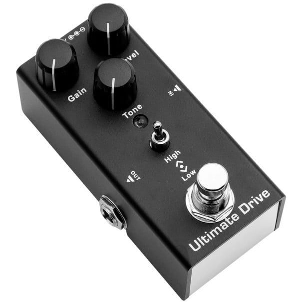 Gitarren Effektpedal Ultimate Drive Schwarz Metallgehäuse Kompaktes Design Leistungsstarker Distortion Effekt TrueBypass Professionelles Pedal für E-Gitarre
