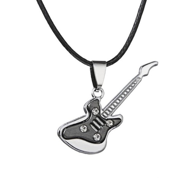 Gitarrhalsband för män silver