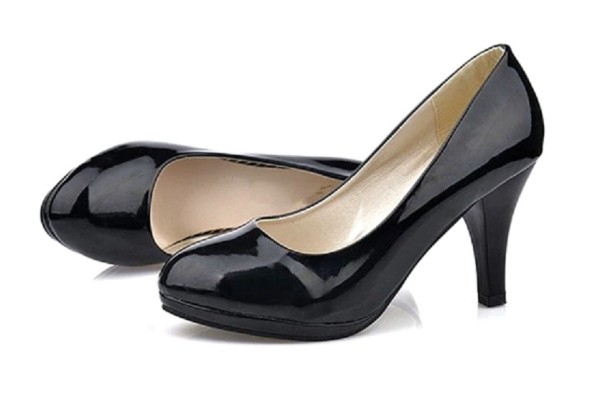 Glänsande pumps för kvinnor svart 39