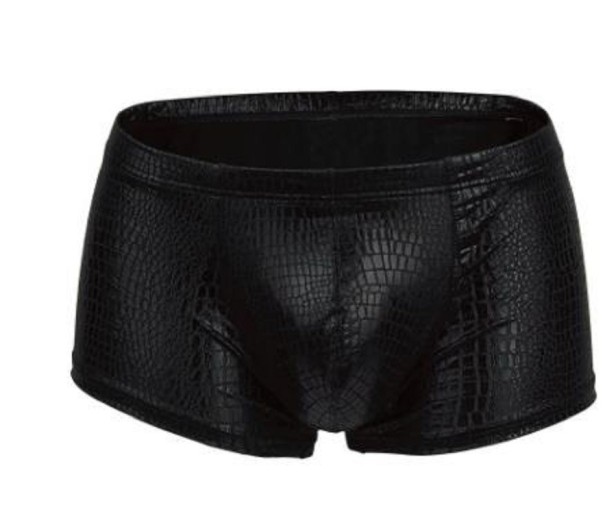 Glänzende Badebekleidung für Herren schwarz XS