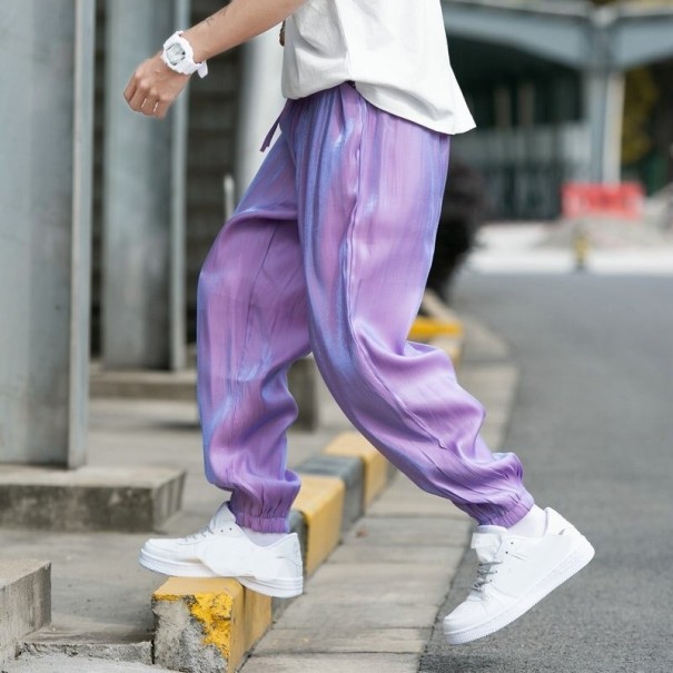 Glänzende Herrenhose F1518 lila XXS