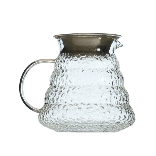 Glas kanna för kaffe och te med lock borosilikatglas genomskinlig karaff med handtag för servering av varma drycker 1