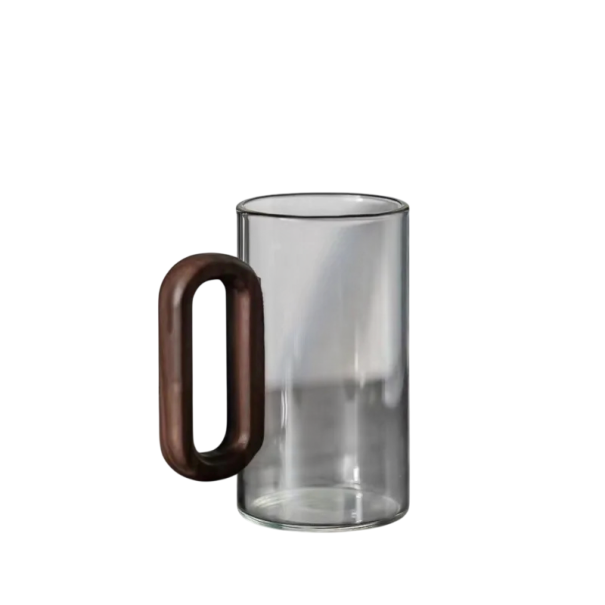 Glas krus med håndtag cylindrisk form klart glas 350 ml enkel glas til kaffe te vand eller kolde drikke til hjemmebrug gennemsigtig