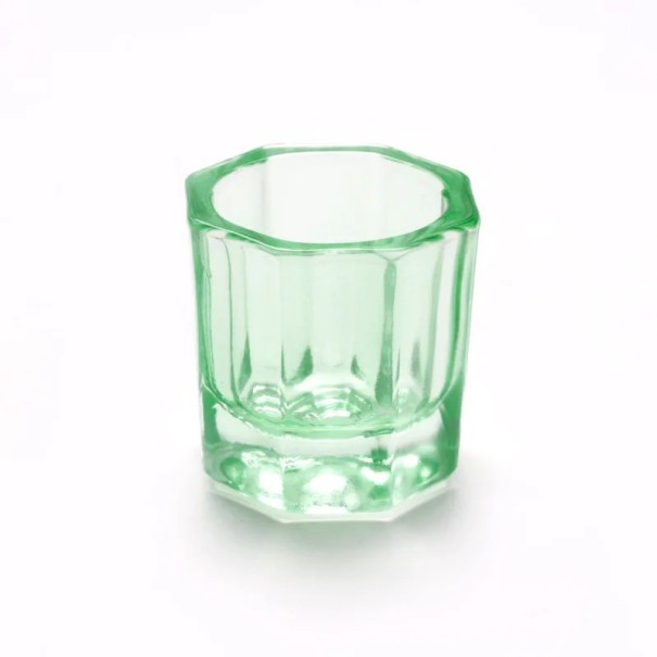 Glas krystalkop 3,1 x 3,4 cm Til akrylpulver til negle Skål til dekoration, formning af negle og rengøring af pensler grøn
