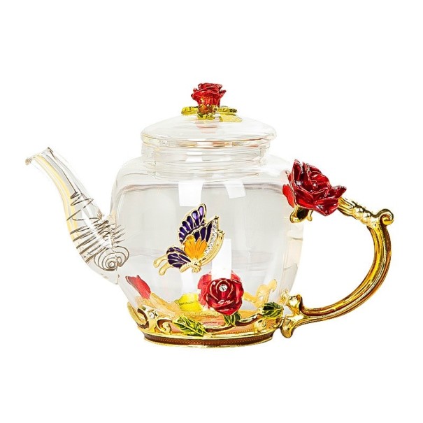 Glas tekande rose rød