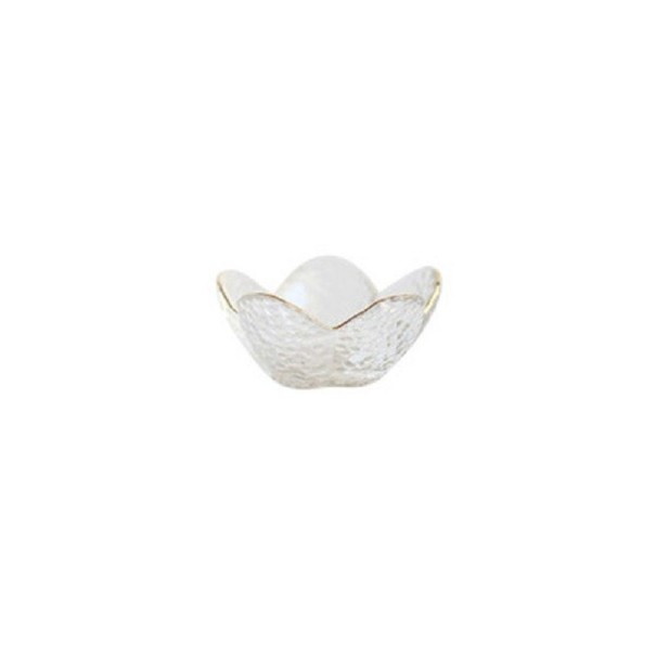 Glass Flower Shaped Bowl white