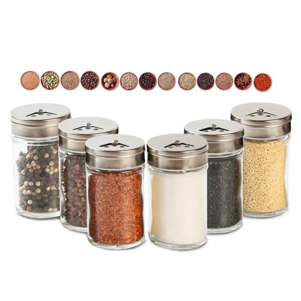 Glass Spice Jar Set of 6 1